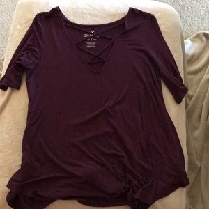 American eagle maroon shirt